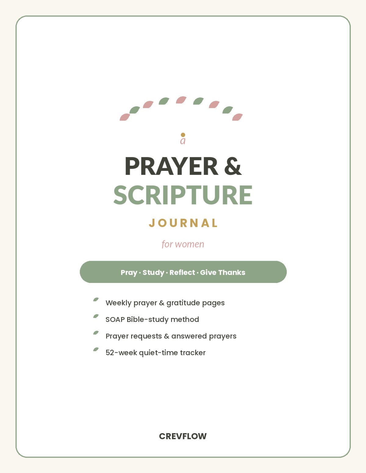 prayer journal for women printable – christian scripture study, gratitude & prayer tracker
