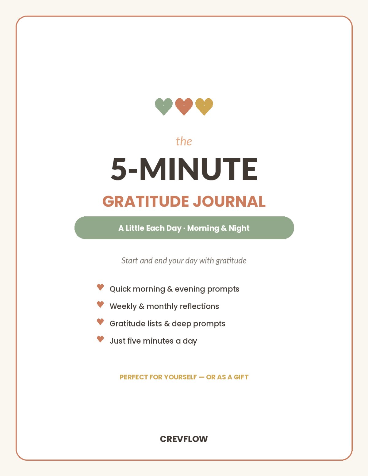 5-minute gratitude journal — listing & marketing package